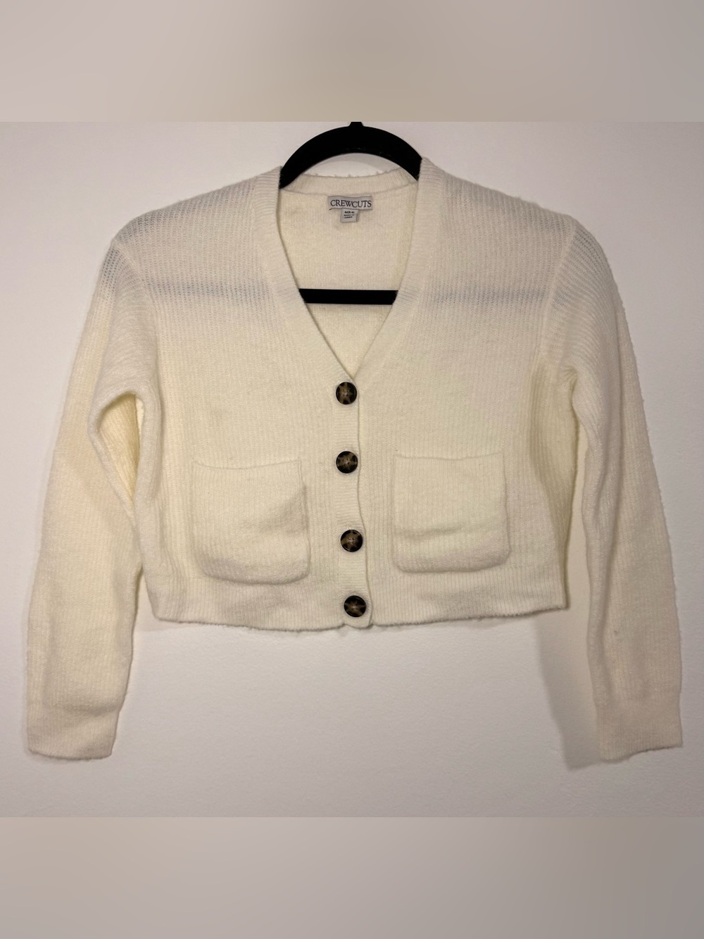 Crewcuts By J.Crew Kids White Button Front Cardigan Sweater M (8/9) Medium